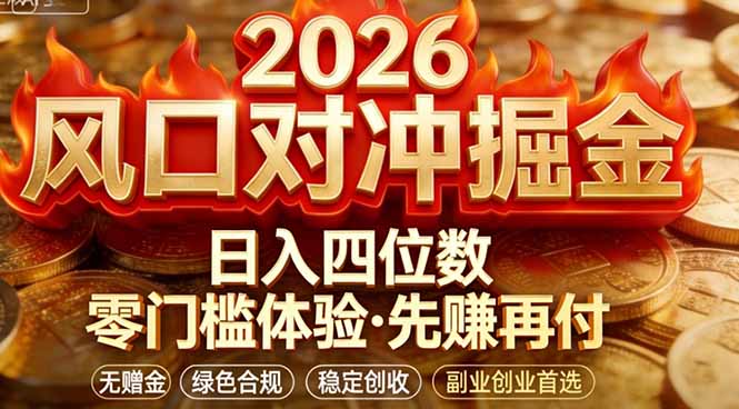 2026美金对冲套利，无赠金对冲策略保驾护航，低门槛易上手实操。单人单日收益2000+-轻创联盟