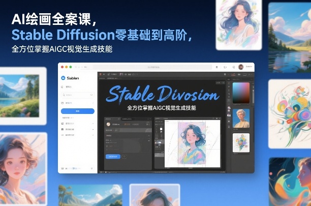 AI绘画全案课，Stable Diffusion零基础到高阶，全方位掌握AIGC视觉生成技能-轻创联盟