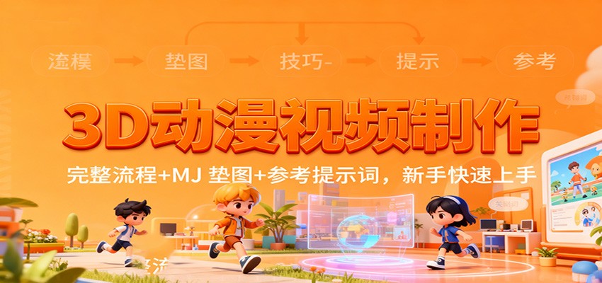 3D动漫视频制作,完整流程+MJ 垫图+参考提示词,新手快速上手-轻创联盟