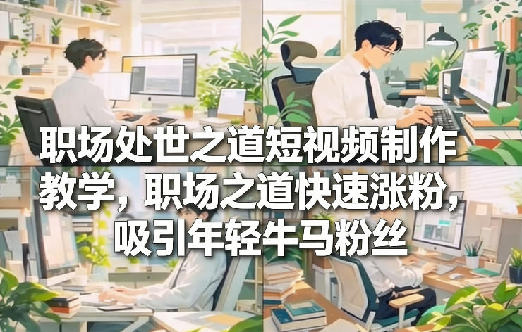 职场处世之道短视频制作教学，职场之道快速涨粉，吸引年轻牛马粉丝-轻创联盟