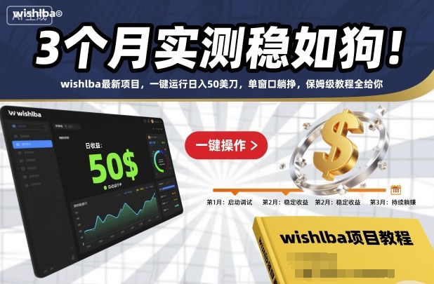 3个月实测稳如狗！wishlba最新项目，一键运行日入50美刀，单窗口躺挣，保姆级教程全给你【揭秘】-轻创联盟