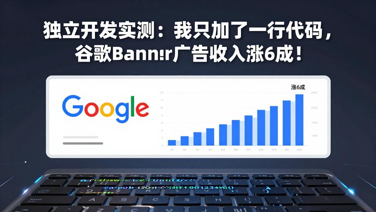 付费文章:独立开发实测:我只加了一行代码,谷歌Banner广告收入涨6成!-轻创联盟
