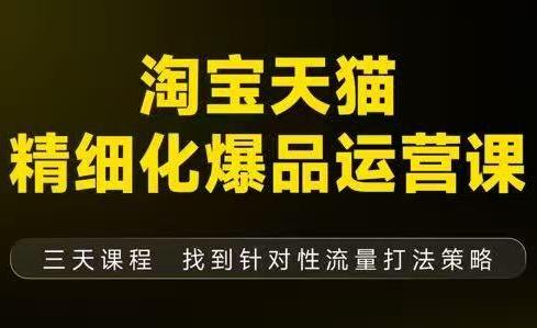 猫课子幽·淘宝天猫精细化爆品运营【音频+字幕+文档】(9月12-14杭州线下课)-轻创联盟