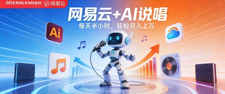 网易云+AI说唱，每天半小时，AI内容创作+流量变现，轻松月入1W-轻创联盟