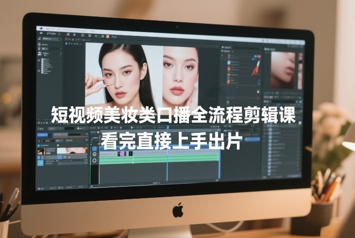 短视频美妆类口播全流程剪辑课，看完直接上手出片-轻创联盟