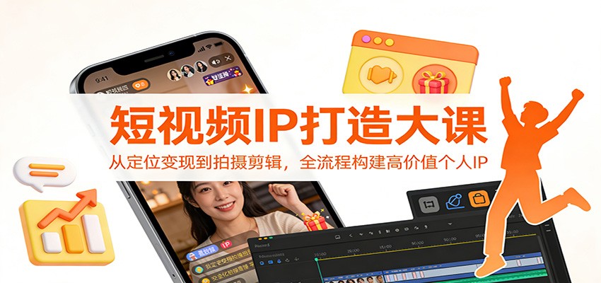 短视频IP打造大课：从定位变现到拍摄剪辑，全流程构建高价值个人IP-轻创联盟