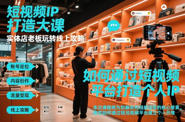 短视频ip打造大课，实体店老板玩转线上攻略-轻创联盟