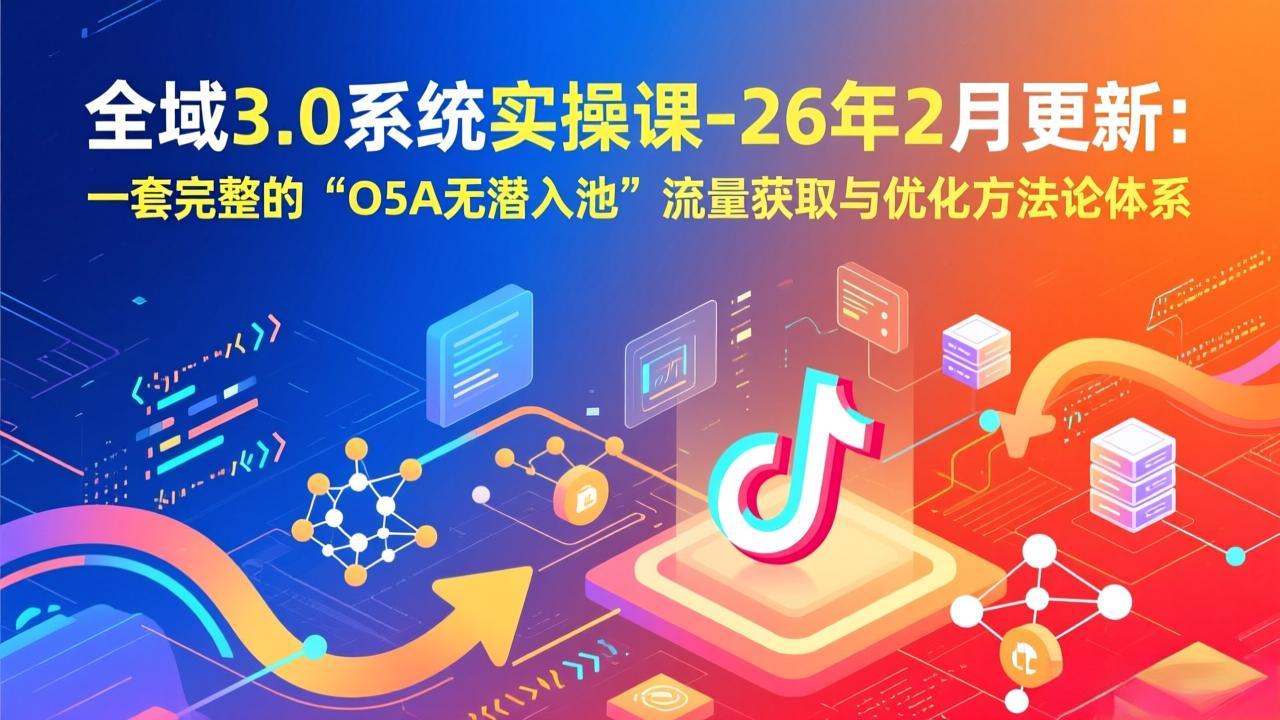 全域3.0系统实操课-26年2月更新：一套完整的“O5A无潜入池”流量获取与优化方法论体系-轻创联盟