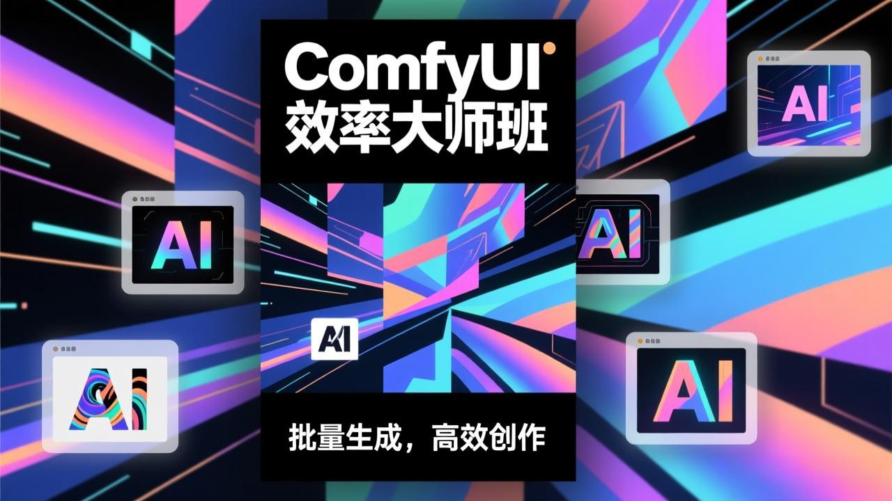 ComfyUI效率大师班：工作流搭建，批量生成，将个人AI出图效率提升5-10倍，月接单收入1-3万-轻创联盟