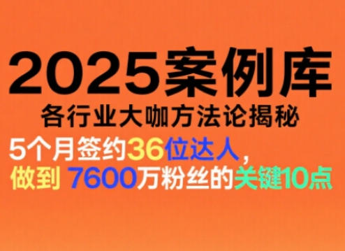 2025案例库，收录各行业大咖的方法论，各行业大咖方法论揭秘-轻创联盟