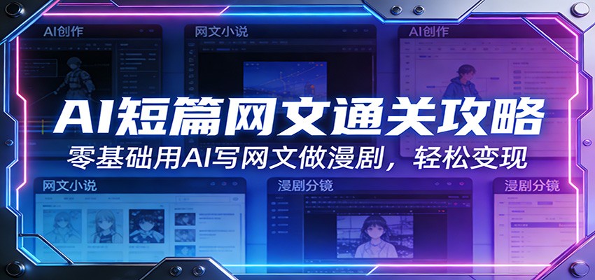AI短篇网文通关攻略：零基础用AI写网文做漫剧，轻松变现-轻创联盟