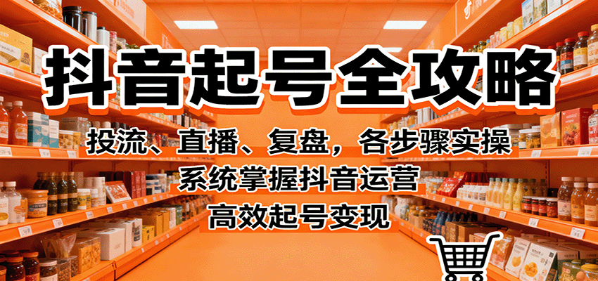 抖音起号全攻略，投流、直播、复盘，各步骤实操，系统掌握抖音运营，高效起号变现-轻创联盟