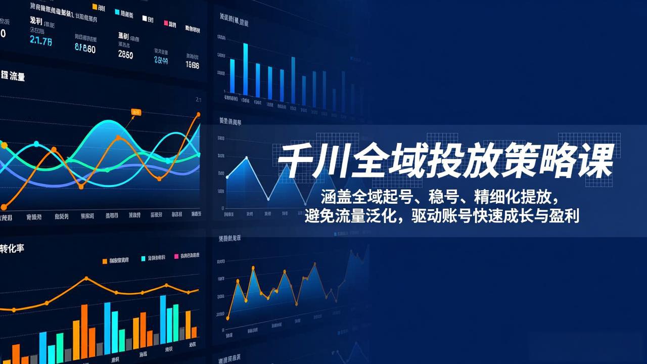 千川全域投放策略课：涵盖全域起号、稳号、精细化投放，避免流量泛化，驱动账号快速成长与盈利-轻创联盟
