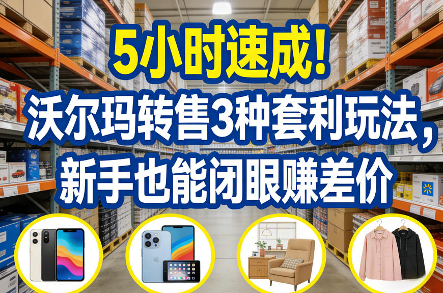 5小时速成！沃尔玛转售3种套利玩法，新手也能闭眼賺差价-轻创联盟