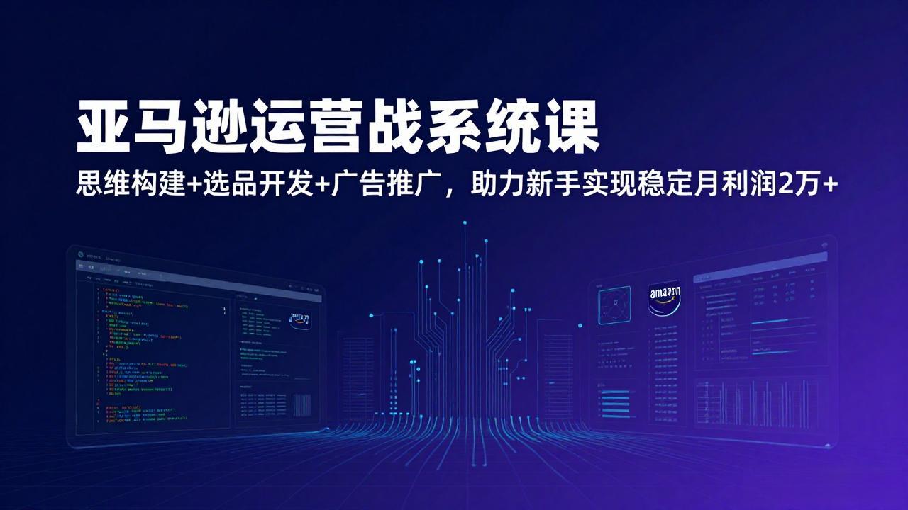 亚马逊运营实战系统课，思维构建+选品开发+广告推广，助力新手实现稳定月利润2万+(更新-轻创联盟