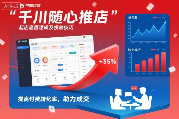 千川随心推起店底层逻辑及投放技巧，提高付费转化率，助力成交-轻创联盟