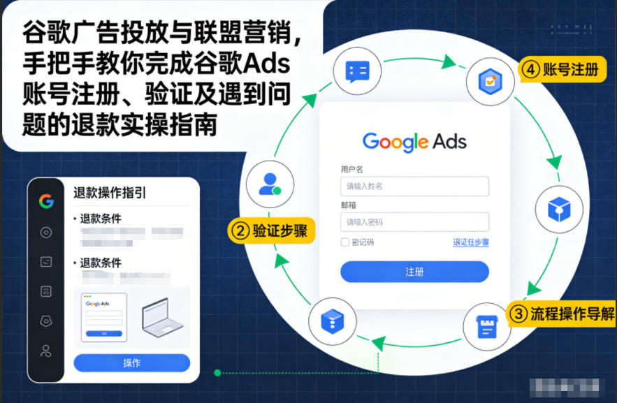 谷歌广告投放与联盟营销，手把手教你完成谷歌Ads账号注册、验证及遇到问题的退款实操指南-轻创联盟