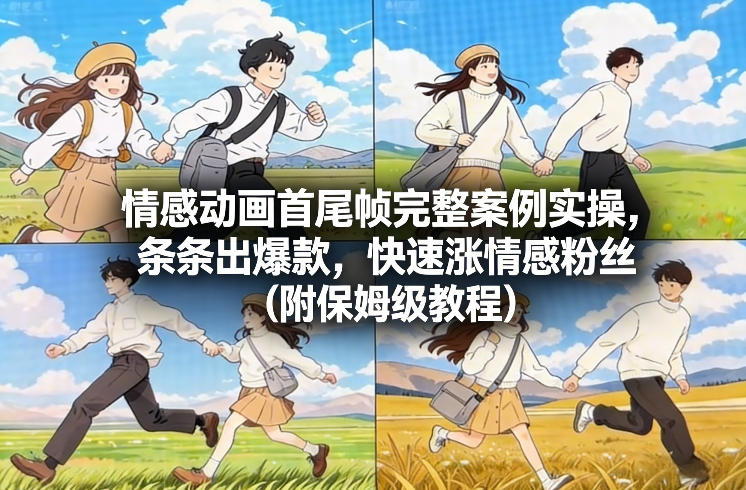 情感动画首尾帧完整案例实操，条条出爆款，快速涨情感粉丝(附保姆级教程)-轻创联盟
