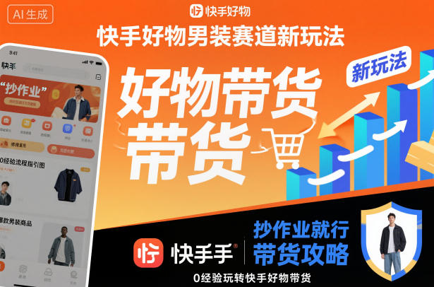 快手好物男装赛道新玩法,抄作业就行,0经验玩转快手好物带货-轻创联盟