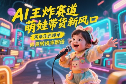 AI王炸赛道，萌娃带货新风口，条条作品爆单，带货转换率翻倍，核心逻辑拆解-轻创联盟