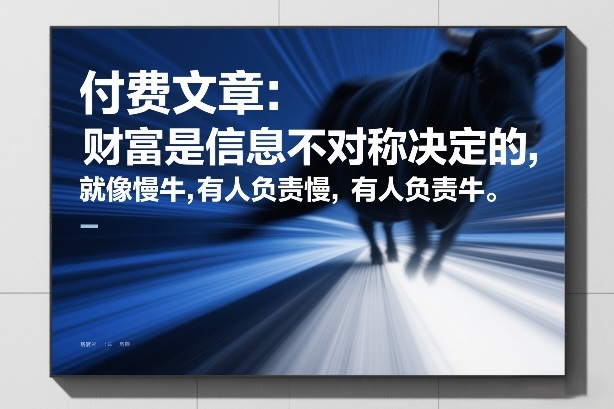 付费文章：财富是信息不对称决定的，就像慢牛，有人负责慢，有人负责牛-轻创联盟