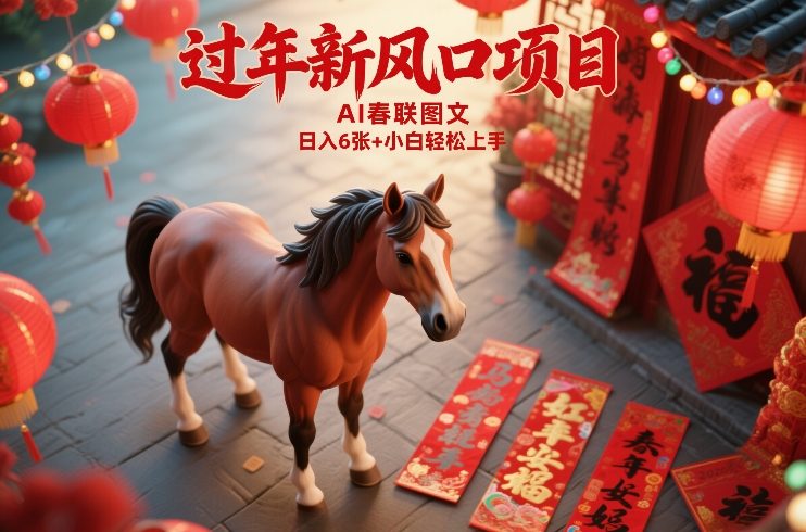 过年新风口项目，用ai春联图文，日入6张+小白轻松上手【揭秘】-轻创联盟