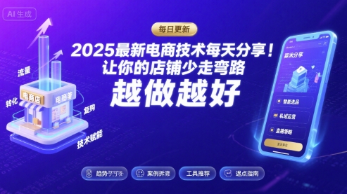 2025最新电商技术每天分享，让你的店铺少走弯路，越做越好(更新26年01月)-轻创联盟