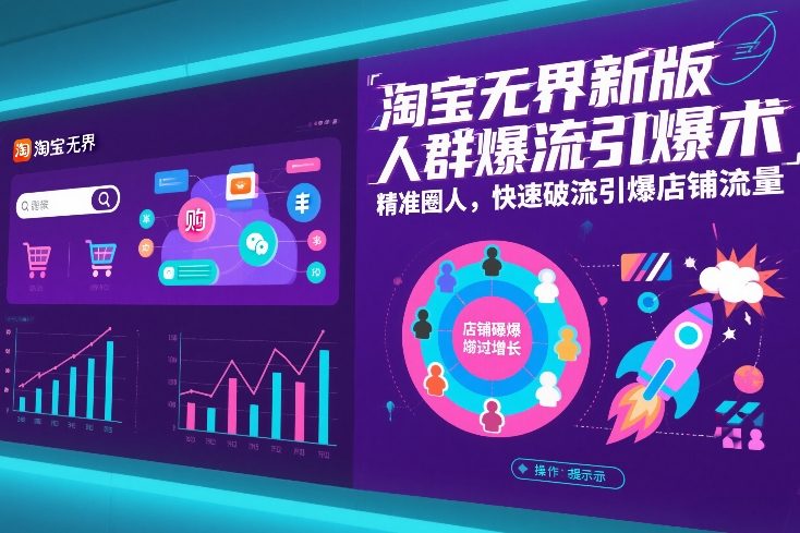 淘宝无界新版人群爆流引爆术，精准圈人，快速破流引爆店铺流量-轻创联盟