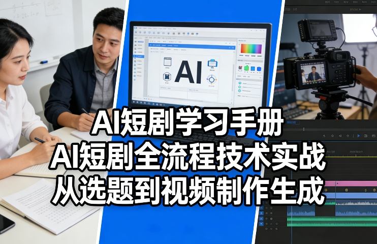 AI短剧学习手册，AI短剧全流程技术实战，从选题到视频制作生成-轻创联盟