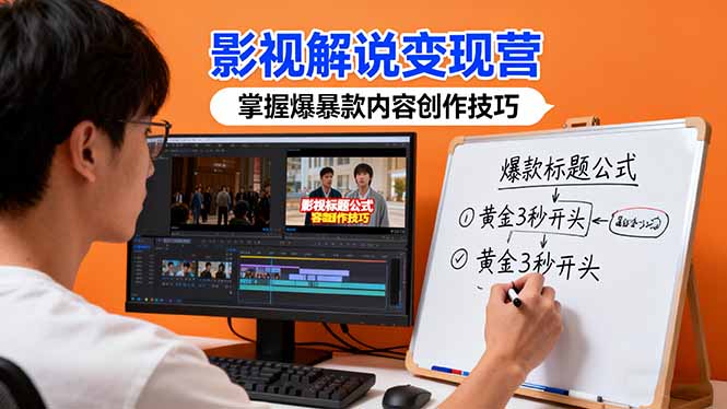 影视解说变现营：通过30+实战案例爆款内容创作技巧，掌握影视解说盈利密码-轻创联盟