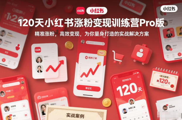 120天小红书涨粉变现训练营Pro版，精准涨粉，高效变现，为你量身打造的实战解决方案-轻创联盟