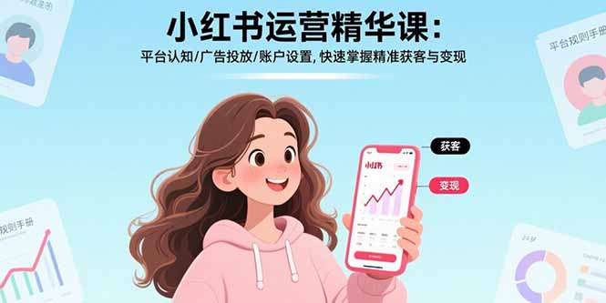 小红书运营精华课-更新：平台认知/广告投放/账户设置,快速掌握精准获客与变现-轻创联盟