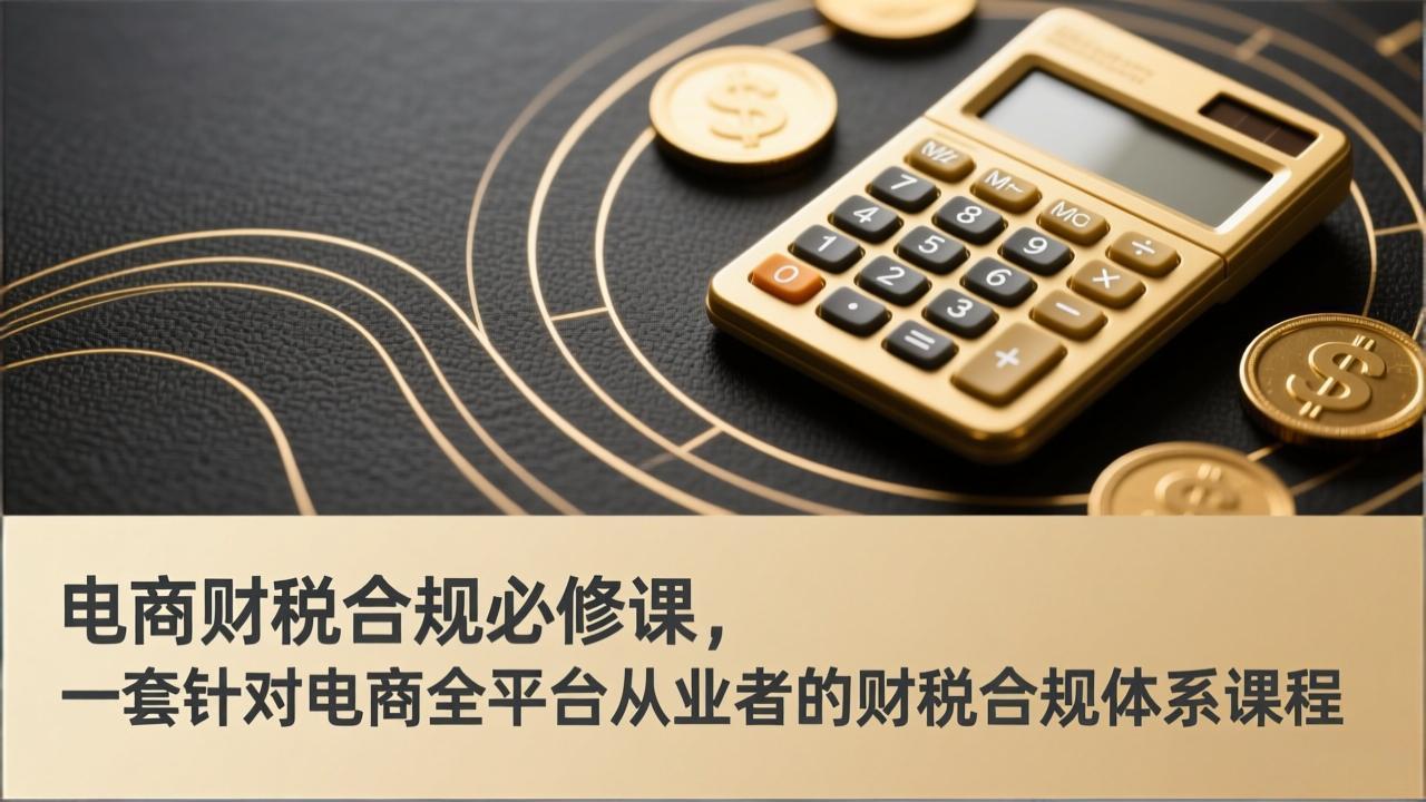 电商财税合规必修课，是一套针对电商全平台从业者的财税合规体系课程-轻创联盟