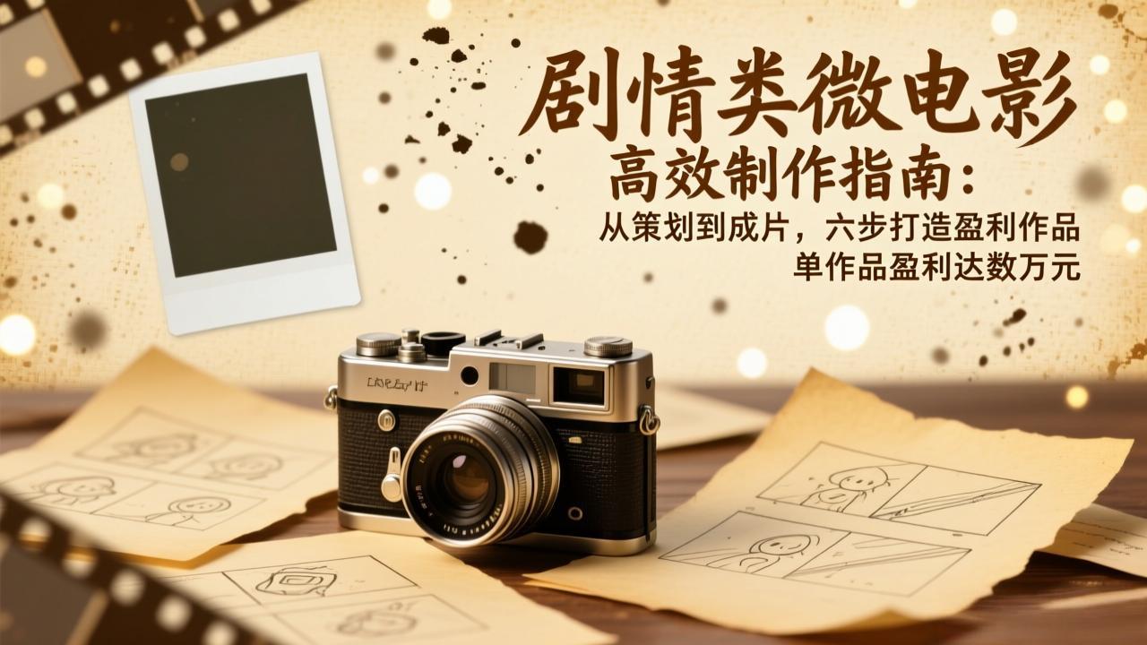 剧情类微电影高效制作指南：从策划到成片，六步打造盈利作品，单作品盈利达数万元-轻创联盟