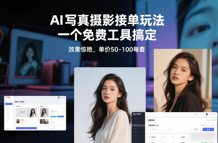 AI写真摄影接单玩法，一个免费工具搞定，效果惊艳，单价50-100每套-轻创联盟